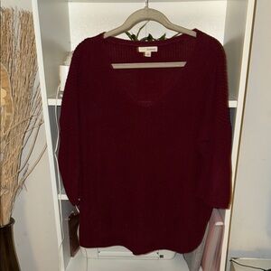 Burgundy V-neck Sweater